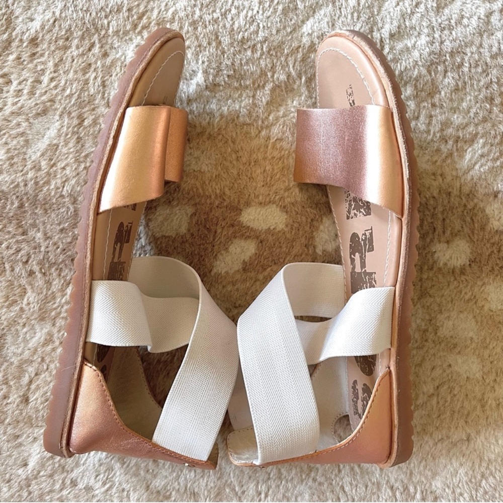 Sorel Ella Leather Rose Gold Sandals Size 8 - Picture 7 of 13